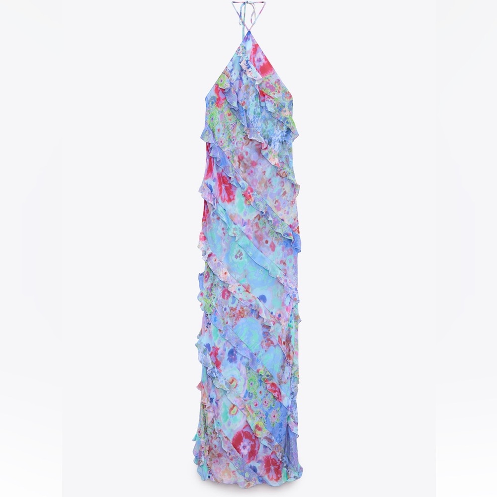 Zara multicolored halter neck dress!!